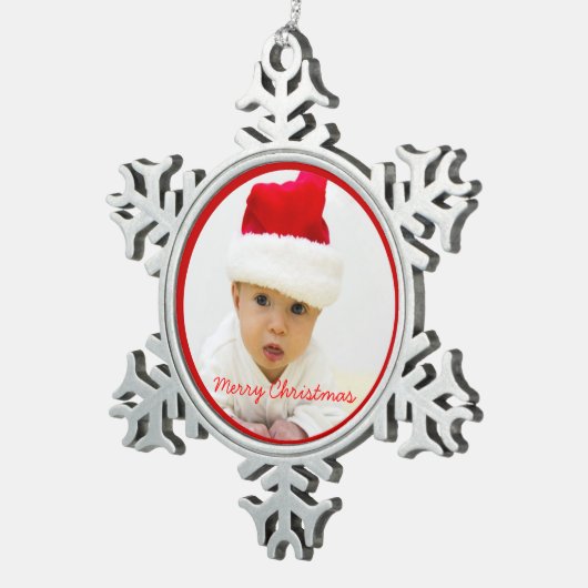 Tin Kerstdisplays Met Baby Tin Sneeuwvlok Ornament (Rechts)