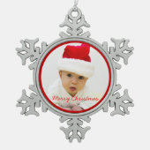 Tin Kerstdisplays Met Baby Tin Sneeuwvlok Ornament (Voorkant)