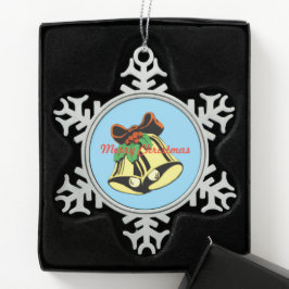 Tin Kerstsneeuwvlok Ornament Bellen