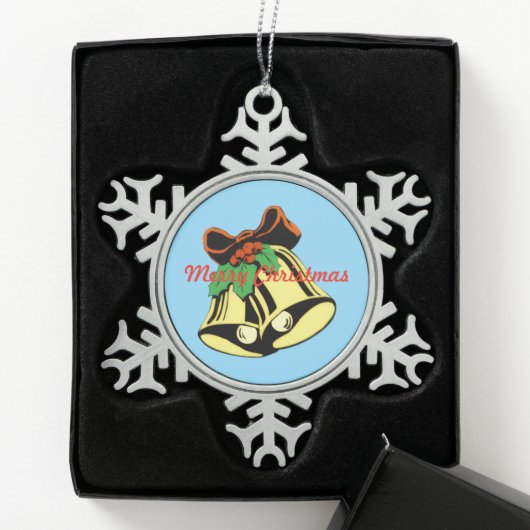 Tin Kerstsneeuwvlok Ornament Bellen (Kistje)