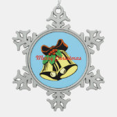 Tin Kerstsneeuwvlok Ornament Bellen (Voorkant)