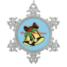 Tin Kerstsneeuwvlok Ornament Bellen