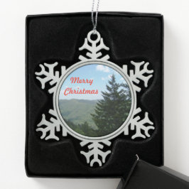 Tin Kerstsneeuwvlok Ornament Berg, Boom