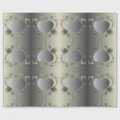 Tin Kleur Roos Hart Lijst Uw Foto Cadeaupapier (Vlak)