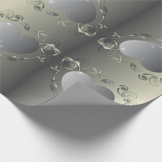 Tin Kleur Roos Hart Lijst Uw Foto Cadeaupapier (Hoek)