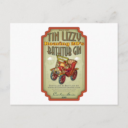 Tin Lizzy Bathtub Gin Briefkaart (Voorkant)