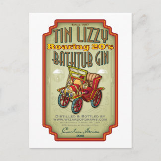 Tin Lizzy Bathtub Gin Briefkaart