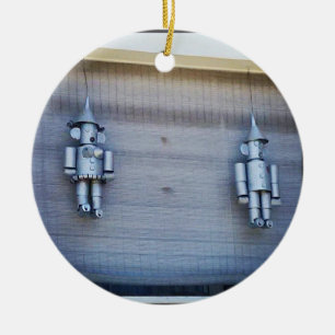 Tin-Man en Tin-vrouw Keramisch Ornament