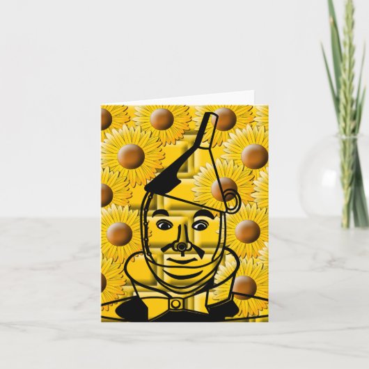 Tin Man in geel - klein - 4" x 5,6" - verticaal Bedankkaart (Voorkant)
