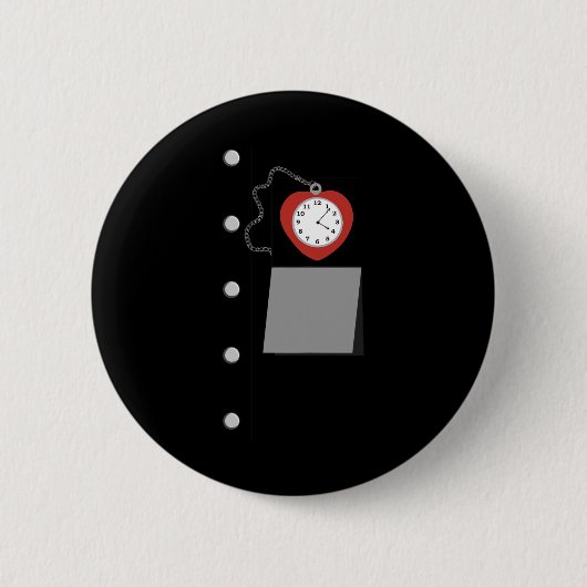 Tin Man Kostuum Halloween Wizard of Oz Tinman Vint Ronde Button 5,7 Cm (Voorkant)