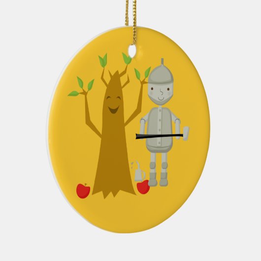 Tin-man naast Talking Tree-kerstversiering Keramisch Ornament (Rechts)