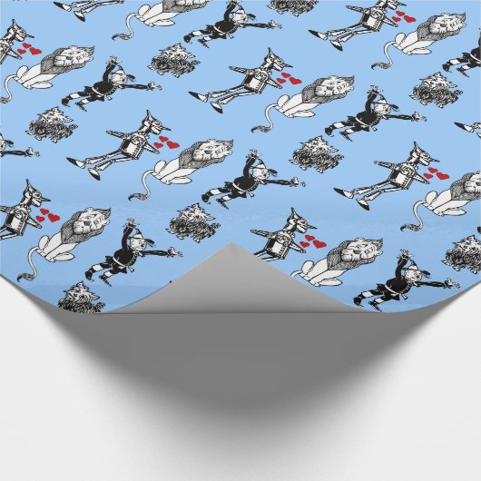 Tin Man Scarecrow Toto, laffe Lion Wizard Oz Cadeaupapier (Hoek)