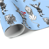 Tin Man Scarecrow Toto, laffe Lion Wizard Oz Cadeaupapier (Rol Hoek)