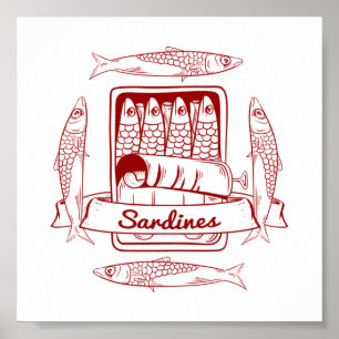 Tin of sardines poster