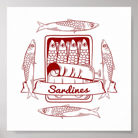 Tin of sardines poster (Voorkant)
