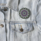tin - Paisley Print Ronde Button 5,7 Cm (In situ)