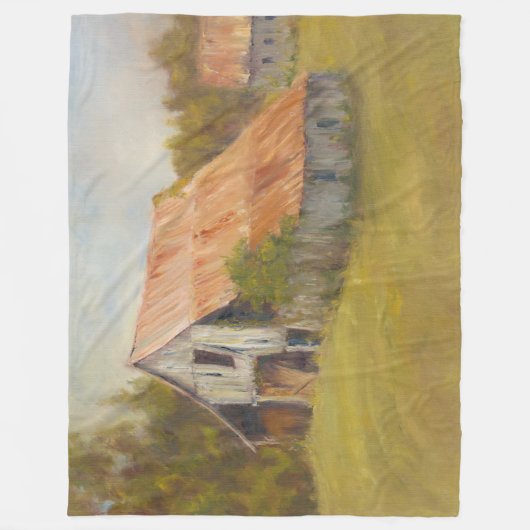 Tin Roof Barn Fleece Deken (Voorkant)