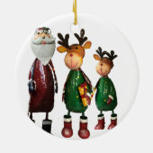 Tin Santa en Cute Tin renders met cadeautjes Keramisch Ornament (Achterkant)