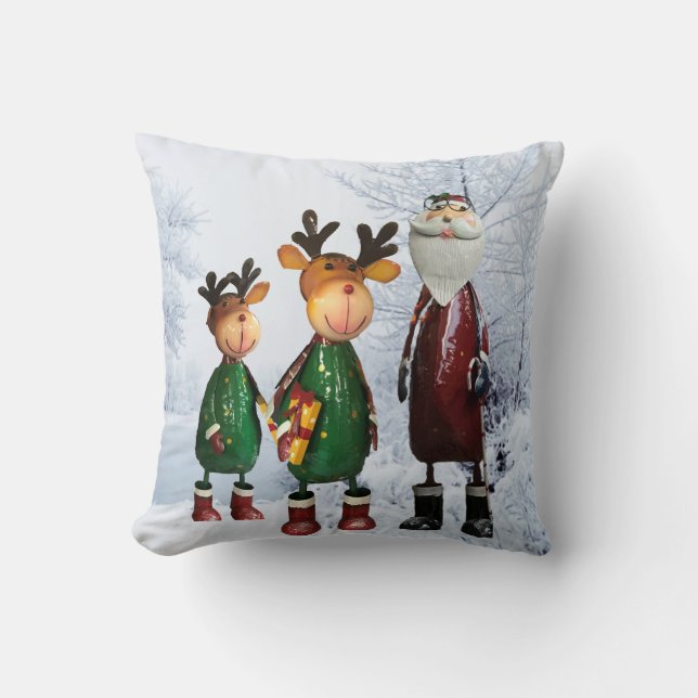Tin Santa en Cute Tin renders met cadeautjes Kussen (Voorkant)