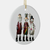 Tin Santa, Soldier en Snowman Keramisch Ornament (Rechts)