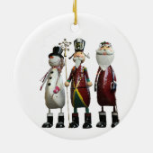 Tin Santa, Soldier en Snowman Keramisch Ornament (Achterkant)