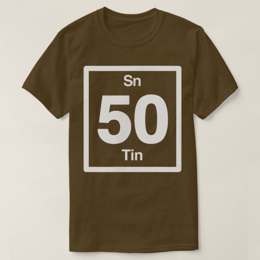 Tin Sn, Periodic Table Elements, 50th Birthday Sci T-shirt (Design voorkant)