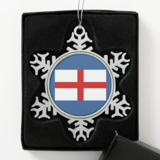 Tin Sneeuwvlok Engelse Vlag Kerst Ornament