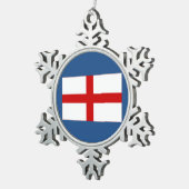 Tin Sneeuwvlok Engelse Vlag Kerst Ornament (Rechts)