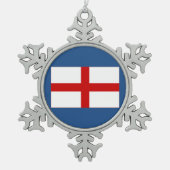 Tin Sneeuwvlok Engelse Vlag Kerst Ornament (Voorkant)