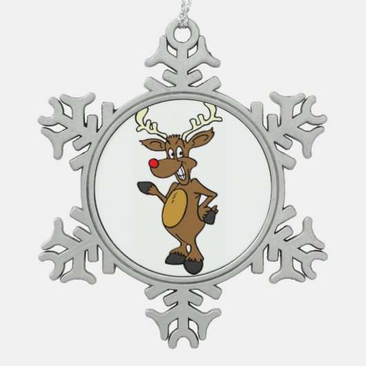 Tin Sneeuwvlok Ornament (Voorkant)