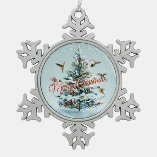 Tin Sneeuwvlok Ornament (Voorkant)