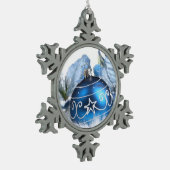 Tin Sneeuwvlok Ornament/Blauw Ornament (Links)