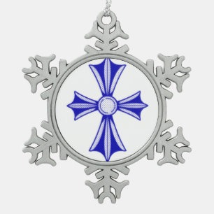 Tin Sneeuwvlok Ornament/Keltisch Kruis Ornament