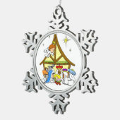 Tin Sneeuwvlok Ornament/Kerststal Ornament (Rechts)