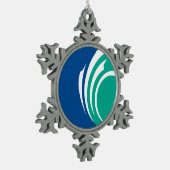 Tin Sneeuwvlok Ornament met Ottawa Vlag (Links)