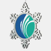 Tin Sneeuwvlok Ornament met Ottawa Vlag (Rechts)