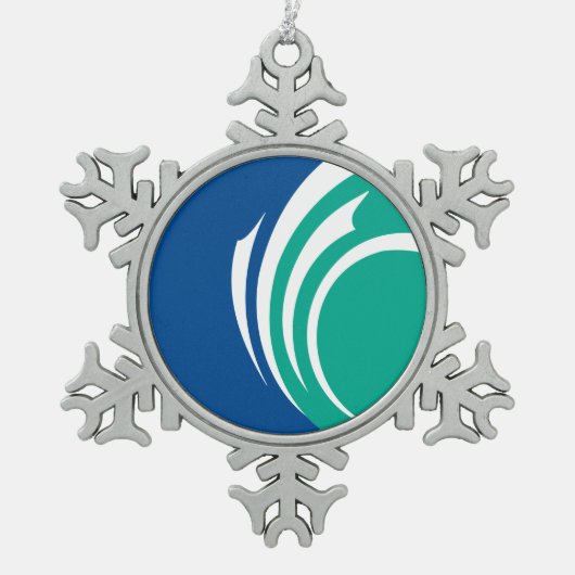 Tin Sneeuwvlok Ornament met Ottawa Vlag (Voorkant)