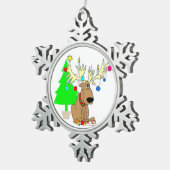 Tin Sneeuwvlok Ornament/Rendier Ornament (Rechts)