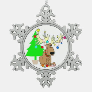 Tin Sneeuwvlok Ornament/Rendier Ornament