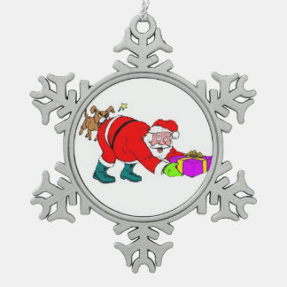 Tin Sneeuwvlok Ornament/Sinterklaas Ornament