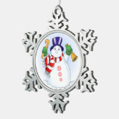 Tin Sneeuwvlok Ornament/Sneeuwman Ornament (Rechts)