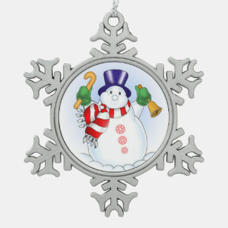 Tin Sneeuwvlok Ornament/Sneeuwman Ornament