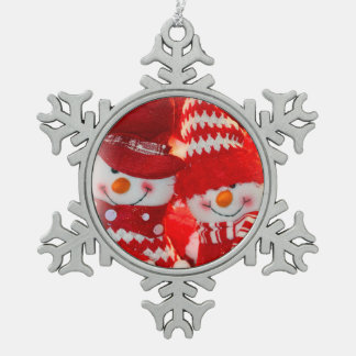 Tin Sneeuwvlok Ornament/Sneeuwmannetje Paar Ornament