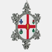 Tin Sneeuwvlokker Ornament met Montreal Vlag (Links)