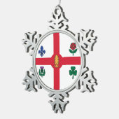 Tin Sneeuwvlokker Ornament met Montreal Vlag (Rechts)