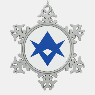 Tin Sneeuwvlokker Ornament met Toyota Vlag