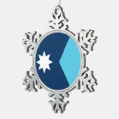 Tin Sneeuwvlokker Ornament met Vlag van Minnesota (Rechts)