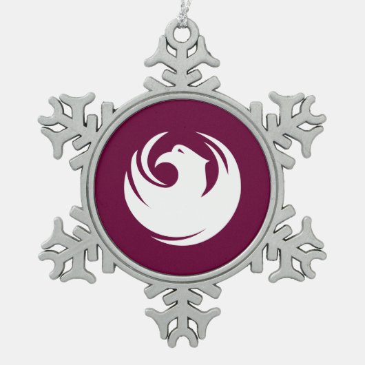 Tin Sneeuwvlokkerhangertje met Phoenix Stadsvlag Sneeuwvlok Ornament (Voorkant)