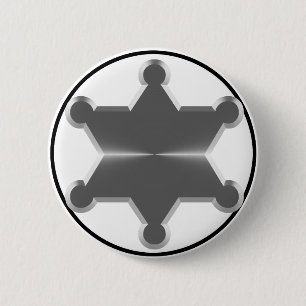 Tin Star Sheriff Ronde Button 5,7 Cm