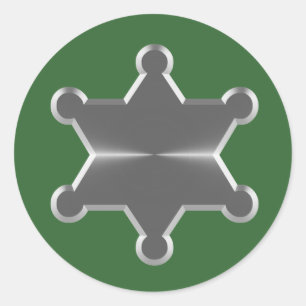 Tin Star Sheriff Ronde Sticker
